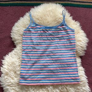 Y2k striped spaghetti strap tank slip Cami elastic straps fitted striped tank